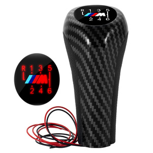 Bmw Carbon Fiber Gear <b>Shift</b> <b>Knob</b> Led 5 6 Speed Manual Transmission Car Part - Product Image 2