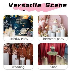 Accessoires de <span class=keywords><strong>mariage</strong></span> personnalisés, 5 pièces, présentoirs en métal, ensembles de piédestaux cylindriques pour décorations de fête et d'événements - Product Image 5