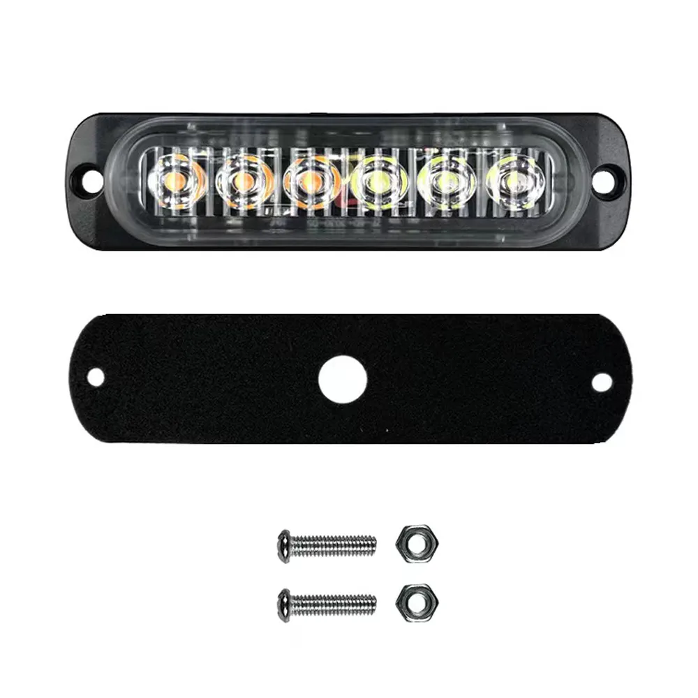 WD 6 LED de advertencia de emergencia luces estroboscópicas rejilla de cubierta LED luces intermitentes estroboscópicas coche camión 12V 24V barco lateral fabricante de Luz