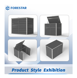 Armoire extérieure <span class=keywords><strong>pour</strong></span> <span class=keywords><strong>poubelle</strong></span> en bois composite avec couvercle rabattable 240L - Product Image 5