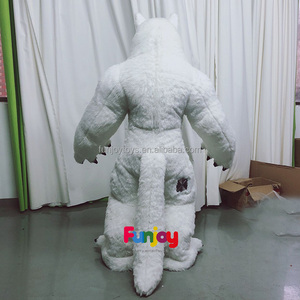 भेड़िया पोशाक वयस्क पूर्ण inflatable शुभंकर सूट प्रदर्शन लंबे बाल inflatable पार्टी हेलोलीन - Product Image 6