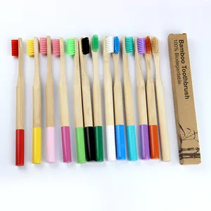Biodegradable bamboo toothbrush fancy custom logo wood toothbrush natural tooth brush bamboo bristle toothbrush