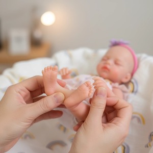 Muñeca de Silicona de 30 cm, 100% Silicona, Cuerpo Completo, Muñeca <span class=keywords><strong>Reborn</strong></span> de Silicona Suave, Muñeca de Silicona Realista de Cuerpo Completo, Muñeca de Bebé Recién Nacido para Niños - Product Image 2