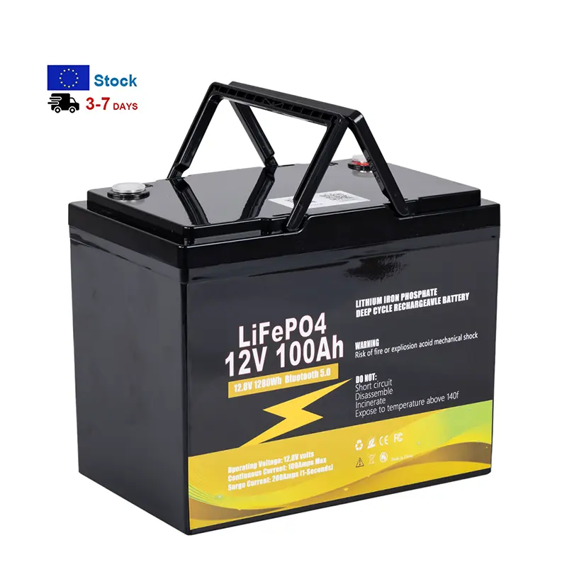 Eu Stock Warehouse 12V 50Ah Lifepo4 Battery Pack Super Rechargeable Portable Battery Lithium Iron Solar With Battery