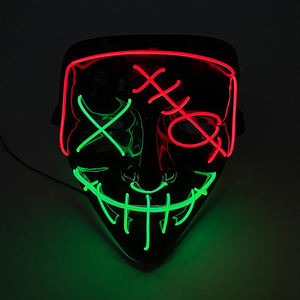 <span class=keywords><strong>Masque</strong></span> de visage néon lumineux sans fil à LED pour Halloween <span class=keywords><strong>Masque</strong></span> de <span class=keywords><strong>pirate</strong></span> lumineux Horreur <span class=keywords><strong>Carnaval</strong></span> Mascara Fournitures pour adultes - Product Image 2