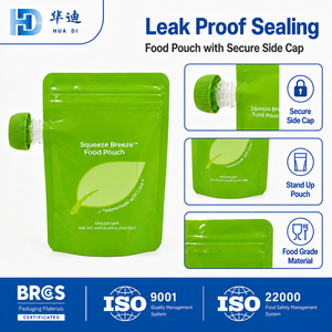 Pochettes alimentaires personnalisées imprimées 200 ml, à bec verseur latéral, réutilisables, sans BPA, pour purées <span class=keywords><strong>maison</strong></span> - Product Image 2