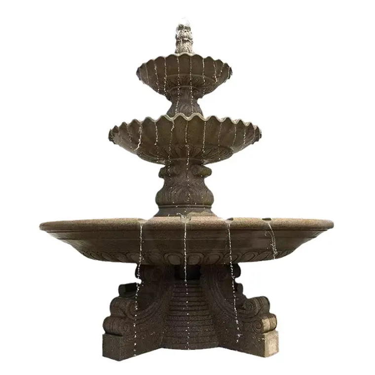 Outdoor stone furniture beautiful large natural 3 Tiers stone marble fountain granite water fountain