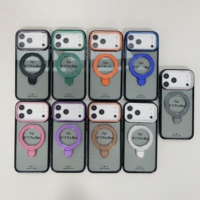 Étui de téléphone magnétique sans fil de luxe mat avec support pliable et rotatif antichoc pour iPhone 17 15 16 18 Pro Max