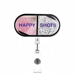Insigne d'infirmière bobine paillettes acrylique rétractable et rotatif porte-ID avec clip de ceinture pour le personnel hospitalier - Product Image 6