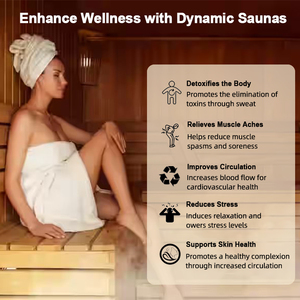 Sauna de madera al aire libre de alta calidad para 4-6 personas Cubo de vapor tradicional Estufa de 3kw Calefacción Vapor húmedo Hecho Hemlock Madera maciza - Product Image 3