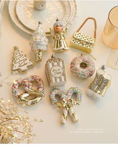 Décorations <span class=keywords><strong>de</strong></span> Noë<span class=keywords><strong>l</strong></span> en plastique doré scintillant style INS, décorations suspendues en forme <span class=keywords><strong>de</strong></span> bonbons et <span class=keywords><strong>de</strong></span> dessins animés pour arbre <span class=keywords><strong>de</strong></span> Noë<span class=keywords><strong>l</strong></span> et fêtes - Product Image 3