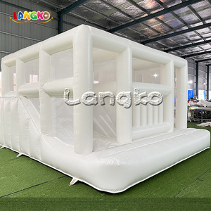 Château gonflable blanc pour enfants, grand trampoline extérieur, combo <span class=keywords><strong>ballon</strong></span> blanc, maison de rebond moderne, maison de rebond gonflable - Product Image 1