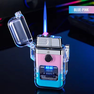 Briquets électriques USB Kits de fumeurs Outils d'<span class=keywords><strong>extraction</strong></span> de feu sûrs Logo personnalisé Briquet en métal coupe-vent pour cigarettes Cadeaux d'affaires - Product Image 4