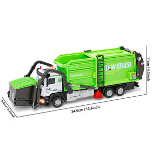 <span class=keywords><strong>Camion</strong></span> à ordures de 35 cm, grand modèle, en métal moulé sous pression, avec éclairage, son et marche arrière, <span class=keywords><strong>jouet</strong></span> pour tout-petits et garçons - Product Image 2
