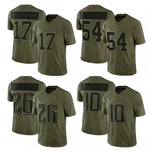 40 Stile Vorgefertigte 10 17 26 54 Top-Qualität Herren Football-Trikots Großhandel Grüne American Football Trikots - Product Image 1