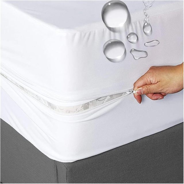 Wholesale Factory 6 Sided Protection 100% Waterproof Zippered Mattress Encasement Breathable Noiseless & Soft Bed Cover Sheet