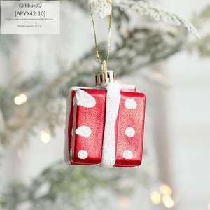 Adorno navideño muletas colgante decoración navideña árbol colgante Santa guantes caja de regalo helado - Product Image 3