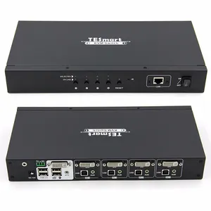 TESmart 4 Port DVI KVM Switch wholesale 3 Ways PC PS/2 Keyboard/Mouse and Monitor 1U KVM Switcher 4x1