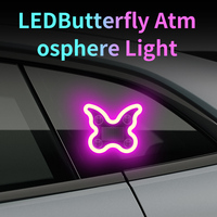 Lámpara LED de Ambiente para Interior de Coche con Forma de Mariposa, Decoración Luminosa para Ventana, Luz LED de Neón para Automóvil, Ajuste Universal