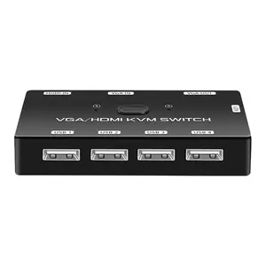 VHK201 Fjgear Alta Qualidade 2 Portas Hdmi Hd Video Kvm Switch 1 Entrada 2 Saídas Seletor de Vídeo e Áudio