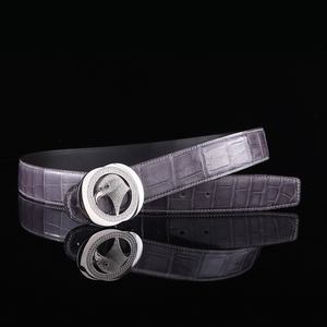 Ceinture de luxe personnalisée pour homme, boucle en acier, largeur 3,8 cm, longueur 100-120 cm, en cuir de crocodile brillant Nile, durable et légère - Product Image 1