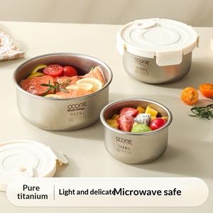 Boîte de conservation alimentaire hermétique en titane pur avec couvercle, boîte à lunch portable, boîte à bento, préparation de repas, pique-nique, camping, <span class=keywords><strong>cuisine</strong></span> - Product Image 1