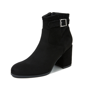 أحذية نسائية شتوية طويلة حتى منتصف الساق بكعب سميك وسحاب، أحذية أنيقة - Product Image 6