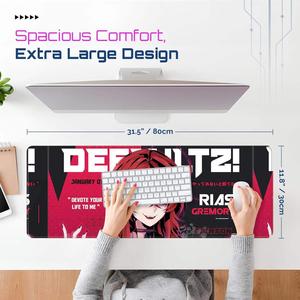 Rias Gremory Anime <b>Gaming</b> <b>Desk</b> <b>Mat</b> Natural Rubber Scratch Proof Rectangular 700x300mm Crimson Design in Stock - Product Image 3