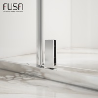 Pintu Shower Pivot FUSA untuk Bilik Shower 2 Panel Tetap Kaca Tempered 8mm Rangka Baja Tahan Karat 304 Rentang Penyesuaian 5mm