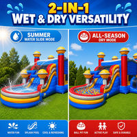 Château gonflable commercial avec toboggan aquatique pour location événementielle