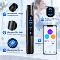 Entraîneur pulmonaire intelligent en aluminium avec synchronisation via application, Exercice respiratoire à double canal, Affichage LCD en temps réel, 3 niveaux de résistance, OEM/ODM