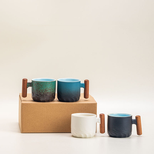 Tazza da Tè e Caffè in Stile Giapponese Ecologica da 80ml con Manico in Legno, Articolo per Bere Retrò, Tazzina da Espresso in Ceramica - Product Image 2
