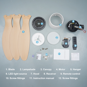 Quạt Trần Chuyên Nghiệp Nhà cung cấp điều khiển từ xa câm nhà ABS 52 inch hiện đại thông minh dẫn ánh sáng quạt - Product Image 3