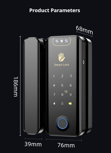<strong>3D</strong> Face Recognition Lock Glass Door Smart Lock Biometric <strong>Fingerprint</strong> Lock Password System Lock Security Lock - Product Image 6