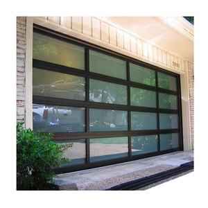 Cadre en aluminium de haute qualité trempé verre dépoli combinaison ascenseur automatique porte de Garage pour Villa - Product Image 4