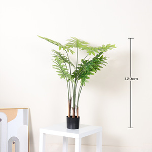 Plante en pot Philodendron Selloum en plastique, plante décorative en plastique pour décoration extérieure, plantes artificielles, arbres artificiels - Product Image 4