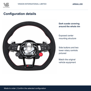 Volant en daim pour Audi R8 Open Center Configuration sélectionnée AR8ALLSD - Product Image 2