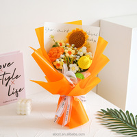 Abgeschlossene handgemachte künstliche handgemachte Lily Rose Tulpe gestrickte Häkel blumenstrauß zum Valentinstag