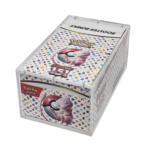 Boîte de protection en acrylique pour booster box <span class=keywords><strong>Pokémon</strong></span> 151, écologique, moderne, avec couvercle magnétique, TCG Carte UPC Super Premium, vente en gros - Product Image 1
