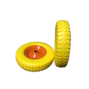 4.00-8 haute qualité moins cher anti-crevaison Wagon brouette chariot plat gratuit PU mousse <span class=keywords><strong>roue</strong></span> - Product Image 1