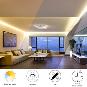 Trong nhà linh hoạt 3 dây 576LED/M Trắng CCT điều chỉnh CRI 95 24V 10 mét COB LED Strip ánh sáng - Product Image 5