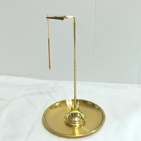 Soporte de Incienso de Madera y Metal con Pinza de Cocodrilo, Brazo Extensible, Recolector de Cenizas de Vidrio, Quemador Anti-Cenizas, Decoración Aromática para el Hogar, Temporada de Otoño