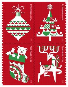 Timbres-poste vintage américains de Noël, paquets d'autocollants, timbres-poste, autocollants pour courrier, autocollants pour envoi postal, cadeau souvenir à collectionner - Product Image 2