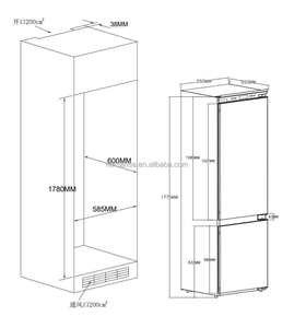 Réfrigérateur encastrable 265L No Frost Classe énergétique A, 200L Réfrigérateur 65L Congélateur, Commande LED, Porte réversible 55cm pour Cuisine Domestique - Product Image 6