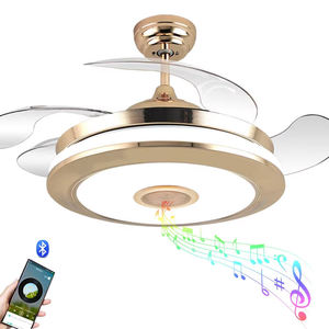 <span class=keywords><strong>Ventilateur</strong></span> de <span class=keywords><strong>plafond</strong></span> LED rond moderne de 42 pouces avec télécommande Bluetooth pour la musique, moteur DC réversible pour salon - Product Image 1
