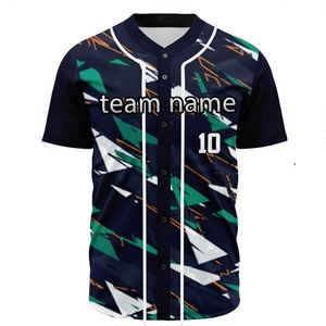 Top Selling Unisex Custom Sublimation Baseball Jersey V-neck Short Breathable Plus Size Custom Team Name High Quality 100% - Product Image 1
