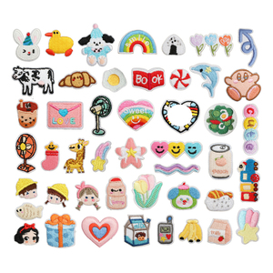 Kết Hợp Ngẫu Nhiên Mini Wappen Hàn Quốc Vá Sắt Trên Trở Lại Thêu Huy Hiệu Trang Trí Cho Hat Túi Tên Tag Dây Đeo Cảm Thấy Vải Phong Cách - Product Image 6