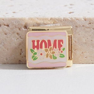Venta al por mayor de dijes italianos a granel de acero inoxidable que no se deslustran, chapados en oro de 18 quilates, serie Día de la Madre, para pulseras de dijes italianos - Product Image 4