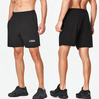 Shorts de course légers à séchage rapide avec ourlet fendu et impression par transfert thermique pour hommes, shorts de sport d'entraînement