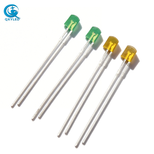 2x3x4mm Tombstone LED Diode Long Pin Through Hole LED Lamp Green/Yellow Light Emitting Diode for Indicator